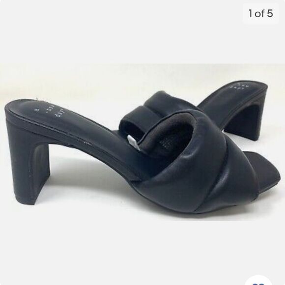 NEW A New Day Women One Strap Mule High Heels Black puffy slide 🎯 target 8.5 - Picture 4 of 4